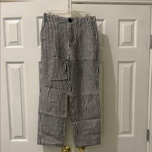 Striped Black and White Casual Pants